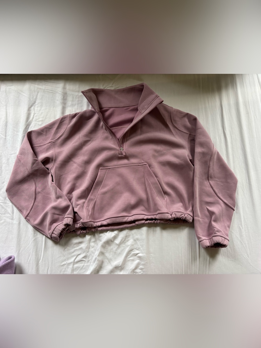 lululemon athletica softstreme half zip in Rose Blush